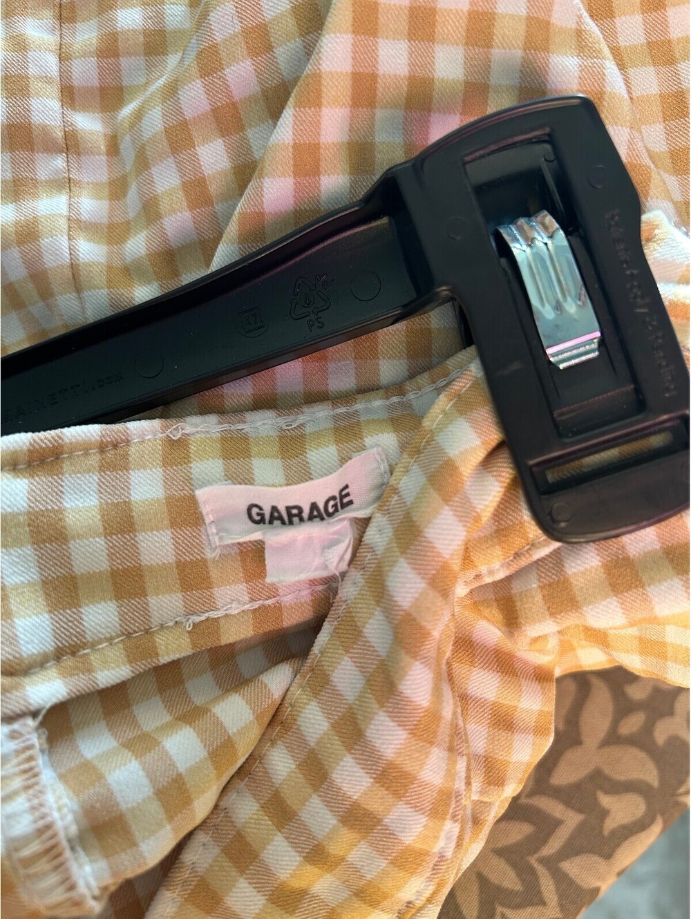 Garage Mustard Yellow Gingham Mini Skirt XS - Picture 3 of 3